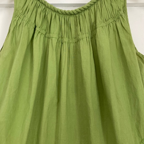Ranna Gill Light Green Pleated Embroidered Sleeveless Top - Picture 3 of 9
